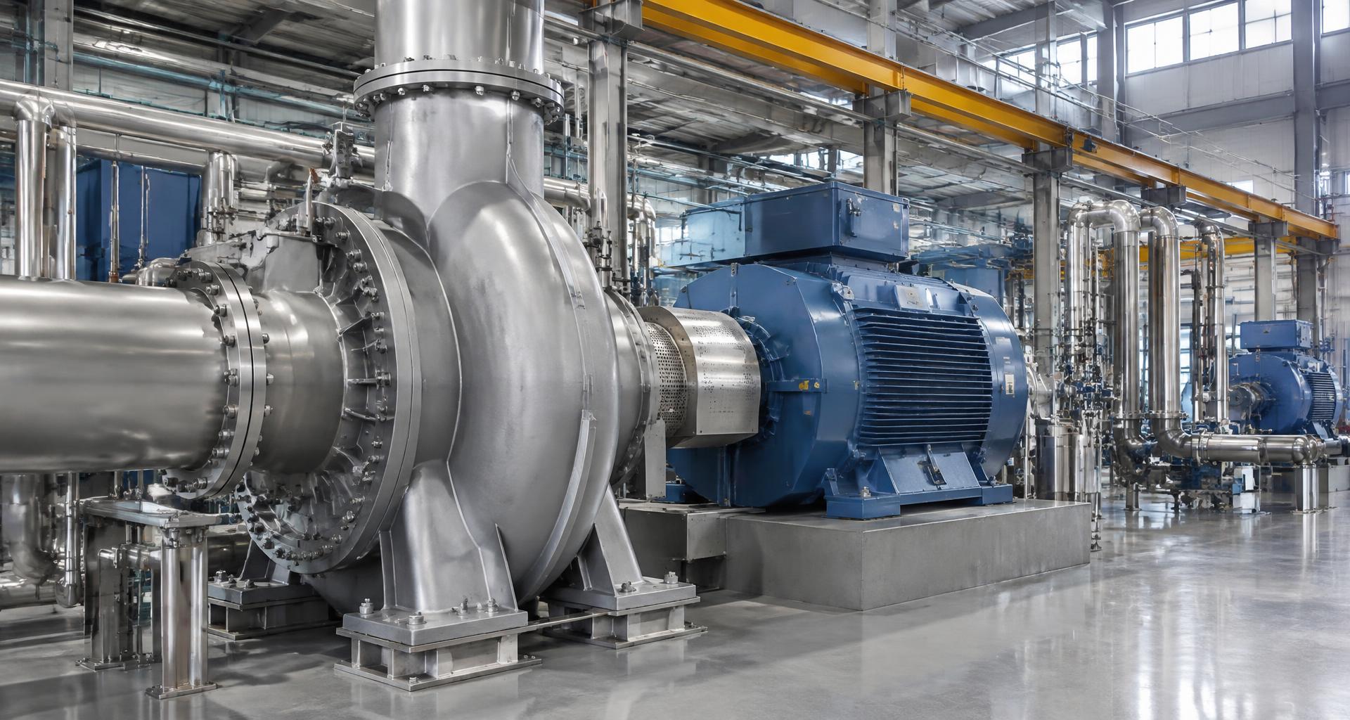 Industrial pump and motor equipment in a modern manufacturing facility